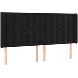  LED uzglavlje crno 183 x 16 x 118/128 cm baršunasto | shoptok.hr