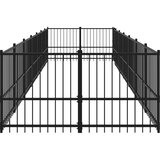  Zunanji pasji boks jeklo 13,14 m² - - črna - 83.2 - 679 x 193.5 x 100 cm - | Shoptok.si