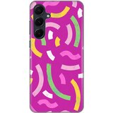 torbica silikonska print za samsung A556B galaxy A55 5G happy lines pink