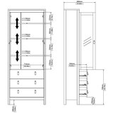 Tvilum Sivo-bež vitrina 78x199x33 cm Madrid – | shoptok.hr