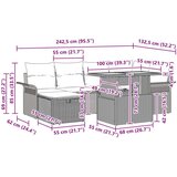 vidaXL 7-delni set vrtnih zof z blazinami črn poli ratan | Shoptok.si