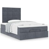 vidaXL Otomanski posteljni okvir z vzmetnicami siv 120x200cm žamet | Shoptok.si