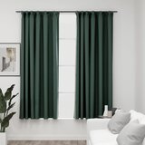 vidaXL Zavjese za zamračivanje s kukama 2 kom zelene 140 x 175 cm Cijene