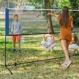  Mreža za badminton s postoljem, podesiva visina, sa 2 reketa i torbom za prijenos, dimenzije 420 x 102 x 89-155 cm | shoptok.hr