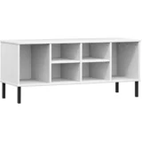 Stalak za cipele metalne noge bijeli 106x35x45 cm drveni OSLO