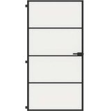 Sobna vrata tanka crna 102,5x201,5 cm kaljeno staklo i aluminij | Eponuda.ba