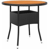  Vrtni stol Ø 80 x 75 cm od bagremovog drva i poliratana crni | shoptok.hr