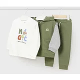 Mayoral Otroški komplet trenirke - dolga majica, pulover in hlače zelena barva, 2819