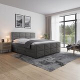 MID.YOU postelja boxspring 180 cm x 200 cm , kovina, umetna masa, tekstil, karton, leseni material antracit | Shoptok.si