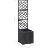  Sadilica s rešetkom i 1 posudom 30x30x107 cm od poliratana crna | shoptok.hr