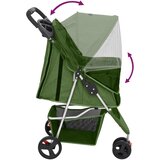  Sklopiva kolica za pse zelena 80 x 46 x 98 cm od tkanine oxford | shoptok.hr