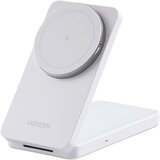 Ugreen W528 INDUKTIVNI POLNILEC 2V1 ZA IPHONE, AIRPODS, 20W (BEL), (5000062866) | Shoptok.si