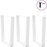  Noge jedilne mize V-oblike 3 kosi bele 70x(72-73,3) cm jeklo | Shoptok.si