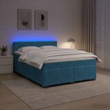  s box springom, madracem i LED-om Plava 160 x 200 cm | shoptok.hr