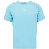 Adidas Tehnička sportska majica 'GYM+' svijetloplava / bijela
