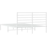  Metalni okvir za krevet s uzglavljem bijeli 120x200 cm | shoptok.hr