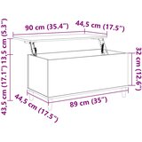  Stolić za kavu siva boja hrasta 90x44,5x45 cm konstruirano drvo | shoptok.hr