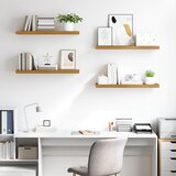  Polica na zidu 4 pcs Bež 80 x 23,5 x 4 cm Konstruirano drvo | shoptok.hr