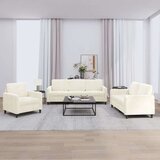 3-dijelni set sofa krem baršunasti  3-dijelni set sofa krem baršunasti Slike