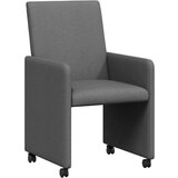 vidaXL Jedilni stoli s kolesom 2 pcs Temno siva 57 x 66 x 94 cm blago | Shoptok.si