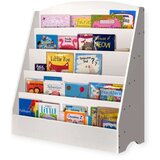Kinder Home dječja polica, organizator s policama za knjige i časopise, drvena, bijela, 80x30x80 cm | shoptok.hr