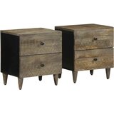  Noćni ormarići 2 kom svijetlo sivi 40x33x46 cm Puno drvo Mango | shoptok.hr
