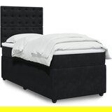 vidaXL Box spring postelja z vzmetnico črna 90x200 cm žamet | Shoptok.si