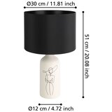 Eglo 43824 - Stona lampa VINOZA 1xE27/40W/230V crna/bela | Eponuda.com