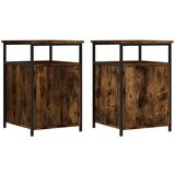  Noćni ormarići 2 kom dimljeni hrast 40x42x60 cm drveni | shoptok.hr