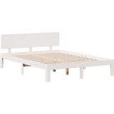 vidaXL Krevet s regalom z knjige bez madraca bijeli 150x200cm borovina | shoptok.hr