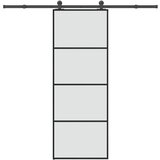 vidaXL Klizna vrata s priborom 76 x 205 cm od ESG stakla i aluminija | shoptok.hr
