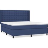  Box spring postelja z vzmetnico modra 160x200 cm blago, (20897434) | Shoptok.si