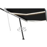 vidaXL Ročno zložljiva tenda z LED lučkami 500x300 cm antracitna Cene