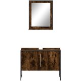  2-dijelni set kupaonskih ormarića boja dimljenog hrasta drveni | shoptok.hr