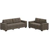  2-delni sedežni set z blazinami v temno sivi umetni usnjeni preobleki, (22054580) | Shoptok.si