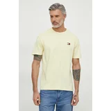 Tommy Jeans Bombažna kratka majica moški, rumena barva