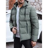 DStreet Kurtka męska zimowa pikowana z kapturem szara | Shoptok.si