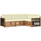 vidaXL Zunanja garnitura za sedenje z blazino 4 pcs Naravna in smetana, (5000282086) | Shoptok.si