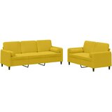  2-dijelni set sofa s jastucima žuti baršunasti | shoptok.hr
