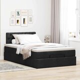  Otomanski okvir kreveta s madracem crni 120x200cm od tkanine | shoptok.hr