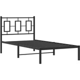  Metalni okvir za krevet s uzglavljem crni 90x200 cm | shoptok.hr