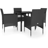  5-dijelni vrtni blagovaonski set s jastucima crni | shoptok.hr