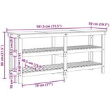 Radni stol Vosak smeđa 181.5 x 50 x 80 cm Čvrsto borovo drvo | shoptok.hr