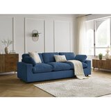 Bobochic Paris Modra sedežna garnitura iz rebrastega žameta 250 cm Belair – | Shoptok.si