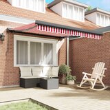  Povlačivi tende Crvena i bijela 350 x 250 cm Platno i Aluminij | Shoptok.si