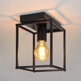 Nettlife Retro LED stropna svetilka Črna industrijska svetilka za spalnico Dnevna soba Vintage kovinska svetilka za hodnik Kuhinja Jedilnica 40W, (22111266) | Shoptok.si