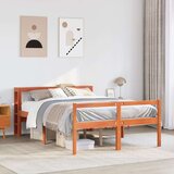 vidaXL Posteljni okvir z vzglavjem voščeno rjava 140x190 cm borovina, (21303986) | Shoptok.si