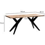 Livetastic Jedilna Miza Akazie, Pravi Les, 160x80cm | Shoptok.si