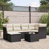 vidaXL 7-dijelni set vrtnih sofa od poliratana s jastucima crni | shoptok.hr