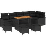  Sjedeća garnitura za vrt 10 kom. Crna poliratan 287,5 x 122,5 x 85 cm | Shoptok.si